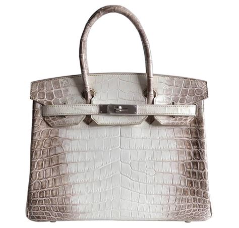 hermes 30 himalayan niloticus crocodile bag|Hermes croc birkin bag.